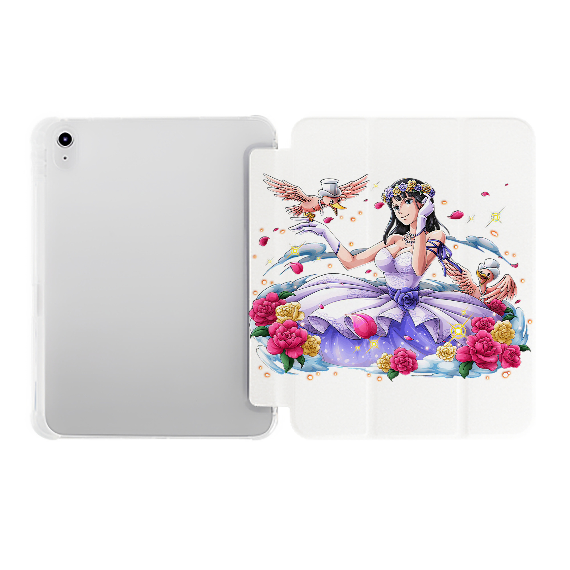 （画像用） ワンピース ニコ・ロビン ONE PIECE Nico Robin IPad ケース ペン収納付き 三つ折りスタンド PUレザー×シリコン 対応機種9.5/10.5/10.9インチ